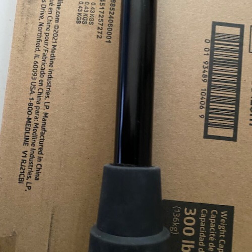 Medline Adjustable Aluminum Offset Walking Cane: Black - Picture 3 of 10